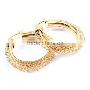 Hollow Gold Jewelry New Arrival 2015 Women Big Hoop Earrings Stainless Steel thumbnail-2