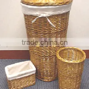 Split Willow Hamper&basket With Liner thumbnail-1