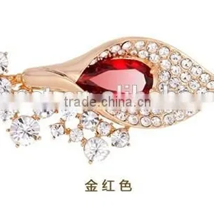 Wholesale Calla Full Rhinestone Diamond Crystal Gem Brooch thumbnail-1