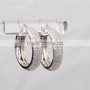 China Jewellery ss 925 Silver CZ Hoop Ring Type Earring Wholesale thumbnail-2