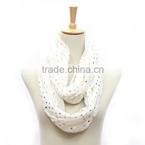 Fashion Women Hijab Shawl Polka Dot Gold Stamping Polyeter Viscose Scarf thumbnail-2