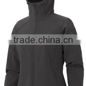 Black Color With Hood Winter Wholesale Softshell Jacket Outdoor Woman Jacket Winter Custom thumbnail-1