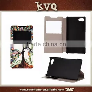 Painted PU Leather Case Cover For Sony Xperia Z5 Compact Premium thumbnail-1
