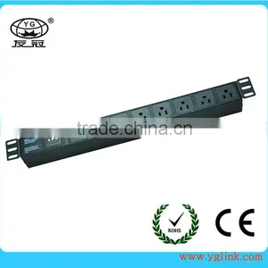 19''US Type 8 Ways Rack Mount PDU With Surge Protector thumbnail-1