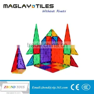 Magnet Building Tiles 60 Piece Set Clear 3D Color for Kids Quality Choice thumbnail-3