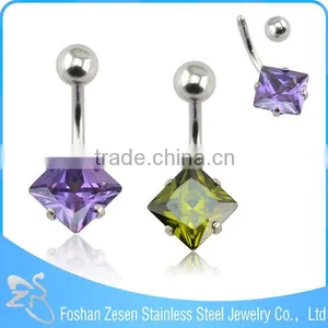 2016 New Arrival Surgical Steel Heart Zircon Hypoallergenic Clip on Belly Button Rings thumbnail-4