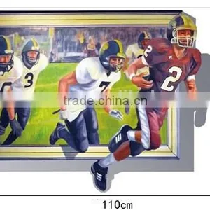 UV Printed 3D Sports Rugby Football Player Window Wall Sticker thumbnail-3