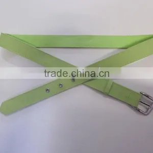Shiny Finish Plain Yellow Color PU Belt --- E1412047 thumbnail-2