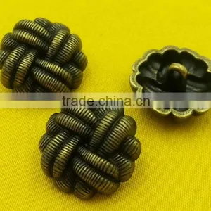 19mm Braided Finishing Fancy Metal Shank Button For Ladies Clothes -- MJ5414 thumbnail-5