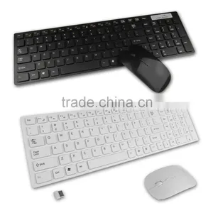 2.4g Bianco pc Wireless Keyboard + Mouse Keypad Film Kit Set per Desktop pc Laptop Spedizione Gratuita thumbnail-1