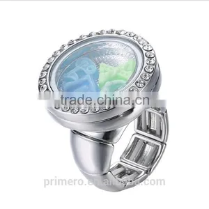 New Arrival Luminous Locket Ring Floating Memory Charm Jewelry thumbnail-4