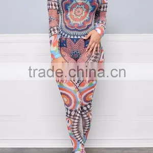 Summer 2016 Women Full Figured Printing Designs Jumpsuits and Rompers thumbnail-3