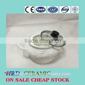 China Manufacturer Stocked Small Ceramic Porcelain Soup Tureen thumbnail-1