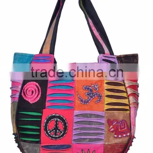 Nepali Cotton Fabric Shopping Shoulder Bag thumbnail-1