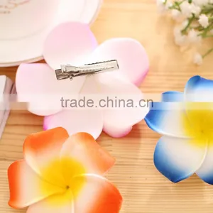 2015 Hot Sale Artificial Brooch Flower,Head Flower,Frangipani Hair Clip/Plumeria Hair Clip thumbnail-2