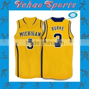 2015 Cheap Basketball Jersey Uniform Yellow Color thumbnail-1
