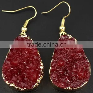 Druzy Pendent Drop Earring thumbnail-4