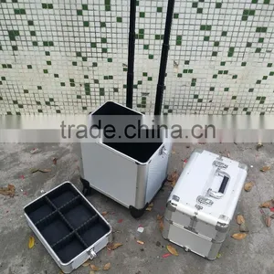 Professional Aluminum Trolley Rooling Make up Beauty Cosmetic Case thumbnail-5