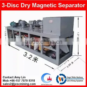 Tin/tungsten/coltan/iron Ore Enrichment Machine, 3pcs Disc Belt Type Dry Magnetic Separator thumbnail-1