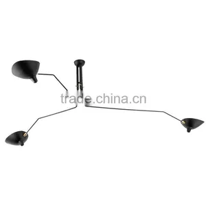 Replica Serge Mouille Three Curved Arms Ceiling Lamp Chandelier thumbnail-1