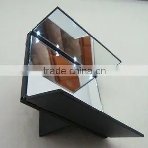Square ABS Plastic Cosmetic Lighted Travel Makeup Mirror thumbnail-2