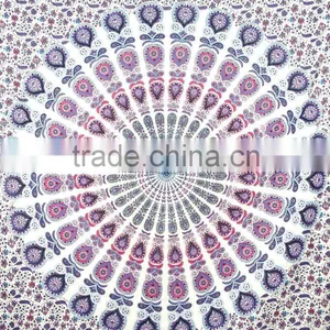 White Mandala Tapestry Bohemian Bedding Mandala Dorm Tapestry thumbnail-3