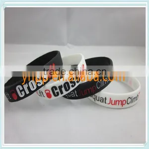 Custom Design Crossfit Silicone Wristband Ink-filled Colour Bracelet Quality Choice thumbnail-3
