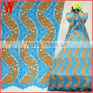 New Style Applique Embroidery Lace Fabric Flower Girl Dresses African Lady Clothes thumbnail-1
