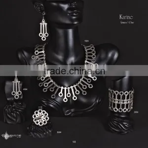 Ring Earring Bracelet Necklace Authentic Turkish Ottoman Ethnic Antique Jewelery Set Made in Turkey thumbnail-3