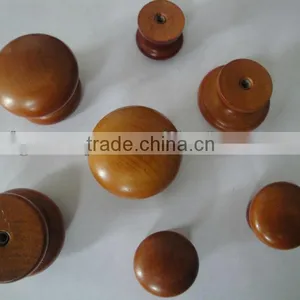 Delicate Wooden Knob Beauty Round Wood Knob for Dresser thumbnail-1