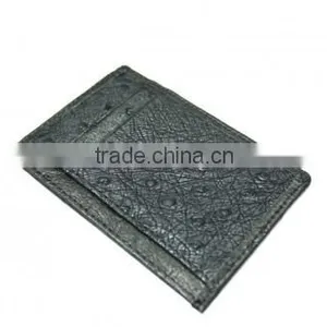 Ostrich Leather Card Clip Wallet SOCW-002 thumbnail-1