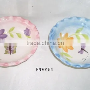 Made in China Frilly Round Ceramic Dinner Coupe Plates Trays thumbnail-1