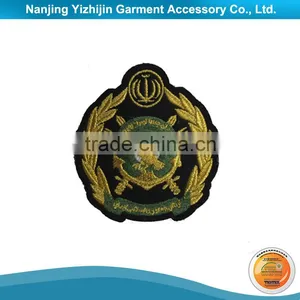 High Quality Custom Made Uniform Wire Embroidery Cap Badge Quality Choice thumbnail-1