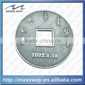 Custom Pewter Alloy Old Silver Chinese Commemorate Coin thumbnail-1