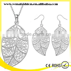 Hollow Silver Leaf Bridal New Model Jewelry Set, Beautiful Jewelry Set thumbnail-1