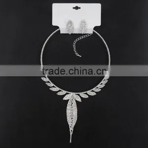 Wedding Jewelry Sets Dubai Bridal Indian Bridal Crystal Necklace Earring Jewelry Set For Bridal Dressing Supplier's Choice thumbnail-3