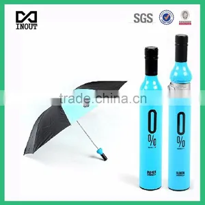 Good Quality Blue 3 Fold Wine Bottle Umbrella thumbnail-1
