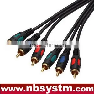 Moulded Type RGB Component Cable 3xRCA Plug to 3xRCA Plug Red/Blue/Green thumbnail-1