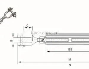 Rigging Hardware Wholesale US Type Metal Turnbuckle Jaw and Jaw thumbnail-2