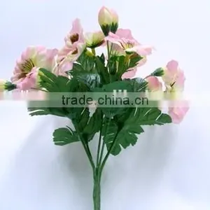 Cheap Artificial Silk Flowers for Dollar Store H24cm 5 Stems Pink Pansy thumbnail-3