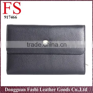 Women Long Black High Quality Leather Wallet thumbnail-1