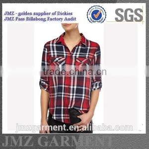 Women New Pattern Design Black and Red Check Plaid Shirt Wholesale OEM thumbnail-2