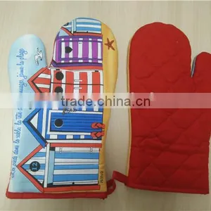 Custom Heat Resistant Glove Cotton Printed Kitchen Oven Mitts thumbnail-2