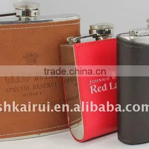 Leather Covered Hip Flask thumbnail-1