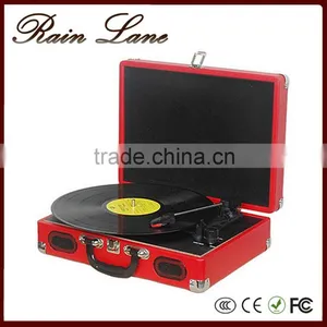 Rain Lane Classic Suitcase Style Record Player Turntable With Vinyl to USB SD thumbnail-1