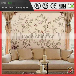 High Quality Chinese Hand Paint Silk Decorative Wallpaper for Home thumbnail-3