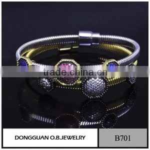 18K Gold Bracelet / Ruby & Emerald Spinel Mirco Pave Bracelet/925 Silver Sterling Bracelet thumbnail-1