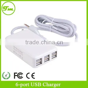 6 Port AC Power Adapter Cord US Plug USB HUB USB Desktop Charger thumbnail-1