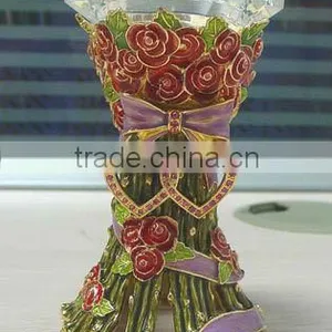 RORO Forever Love Rose Enamel Crystal Glass Candle Holder thumbnail-1