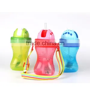 New and Hot Kid Children pp 300ml Straw School Drinking Bottle With Adjustable Rope thumbnail-6